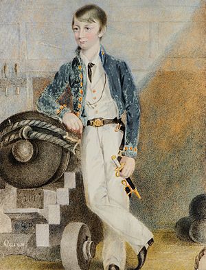 Charles G F Knowles as Midshipman on HMS Queen