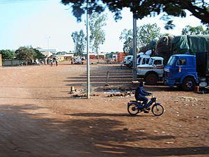 Trucks loaded with cotton in Dédougou