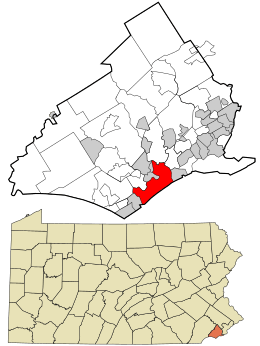 Location in Delaware County and the U.S. state of Pennsylvania