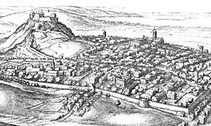 Edinburgh in the 17thC (detail) by Wenceslas Hollar (1670)