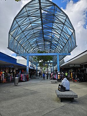 The central section of Fish Canopy, a 1987 sculpture in the Ōtara Town Centre