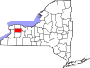 State map highlighting Genesee County