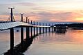 The pier in Płock at Vistula River, Poland