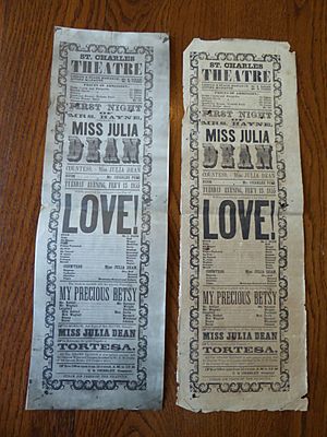 1855 Playbill St. Charles Theatre