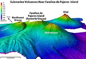 Bathymetry around Farallon de Pajaros