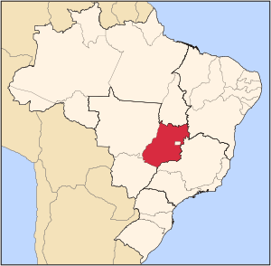 Location of State of Goiás in Brazil