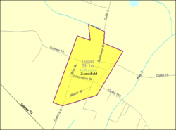 Detailed map of Zanesfield