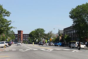 Downtown Brunswick, looking north along Maine Street