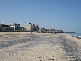 The beach along the English Channel