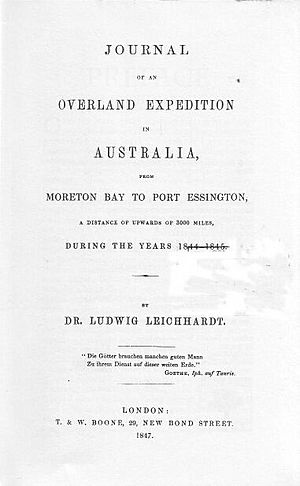 Ludwig Leichhardt - Journal of an Overland Expedition in Australia