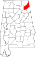 State map highlighting DeKalb County