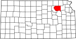 State map highlighting Pottawatomie County