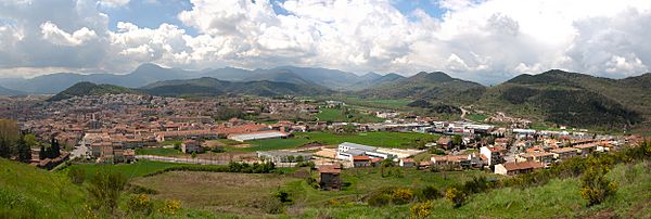 Olot urban view from Montsacopa volcano