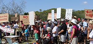 Protest against Toondah PDA plan 23 February 2014