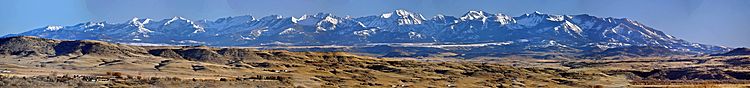 South Face of Crazy Mountains from Livingston January 2015