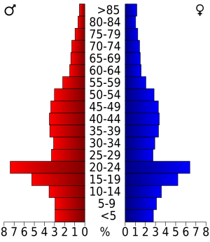 USA Dunn County, Wisconsin age pyramid