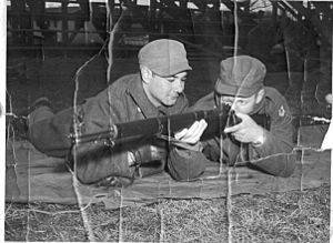 Whitey Ford (Right) In the military