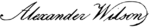 Alexander Wilson signature.svg