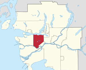 Location of Burnaby in Metro Vancouver