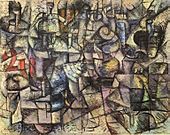 Carlo Carrà, 1911, Rhythms of Objects (Ritmi d'oggetti), oil on canvas, 53 x 67 cm, Pinacoteca di Brera