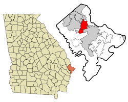 Location in Chatham County and the state of Georgia