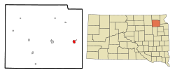 Location in Day County and the state of South Dakota