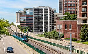 Downtown Clayton and MetroLink 2024