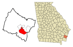 Location in Glynn County and the state of Georgia