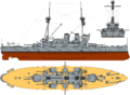 HMS Agamemnon (1908) profile drawing