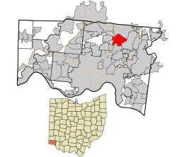 Location in Hamilton County and the state of Ohio.