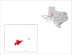 Location of Big Spring in Howard County, Texas