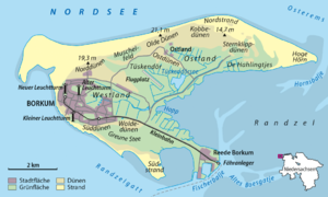 Karte Insel Borkum