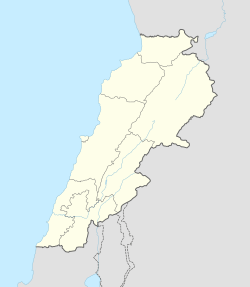 Map showing the location of Byblos within Lebanon