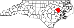 State map highlighting Pitt County