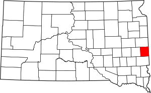 Map of South Dakota highlighting Moody County