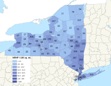 Map of the counties of New York State