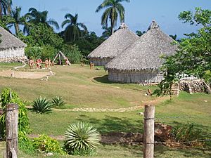 Reconstruction of Taino village, Cuba