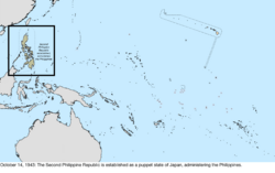 Map of the change to the United States in the Pacific Ocean on October 14, 1943