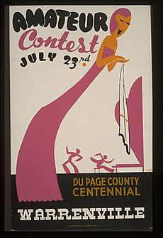 Warrenville illinois WPA poster