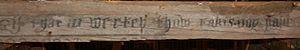 Carnock House painted beam (Historic Environment Scotland)