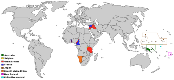 Map of league of nations mandate