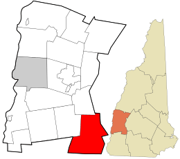 Location in Sullivan County and the state of New Hampshire