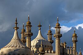 The Regent's cluttered roofscape.