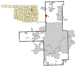 Location of within Tulsa County, and the state of Oklahoma