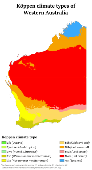 Western Australia Köppen