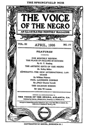Cover page of Voice of the Negro Magazine Vol 3, 1906.png