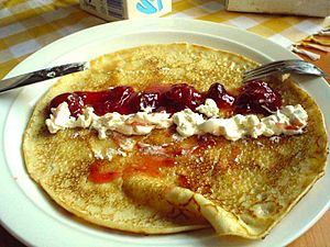 Crêpe opened up