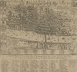 London - John Norden's map of 1593