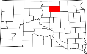 Map of South Dakota highlighting Edmunds County