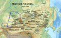 Physical map of the Mongol states from the 14th to the 17th centuries